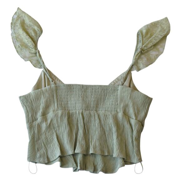 PacSun Beverly & Beck Sage Green Coquette Cropped Summer Top Size Large - Picture 6 of 6
